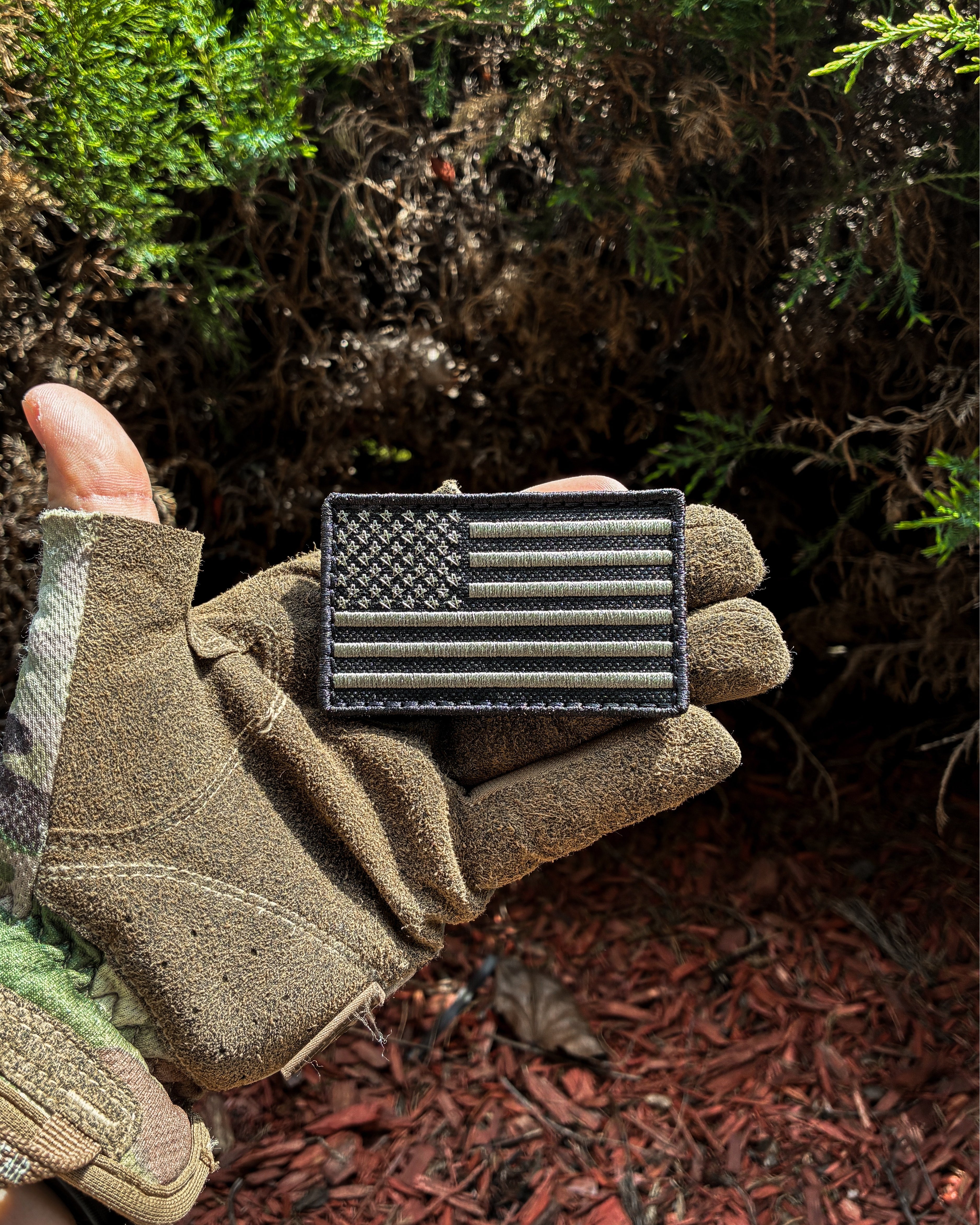 OD GREEN AMERICAN FLAG PATCH 3x2 IN