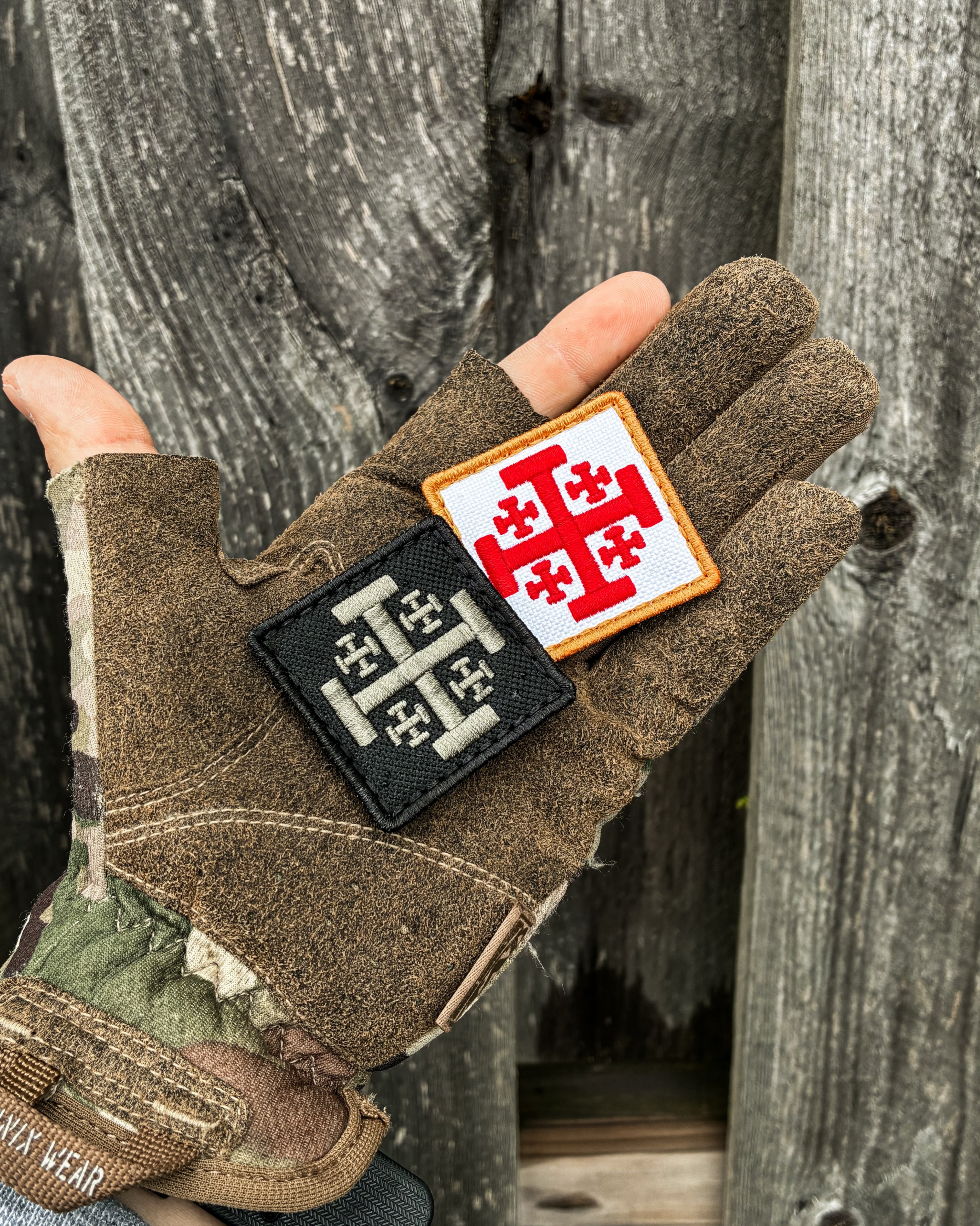 JERUSALEM CROSS VELCRO PATCH 1.8X1.8 IN