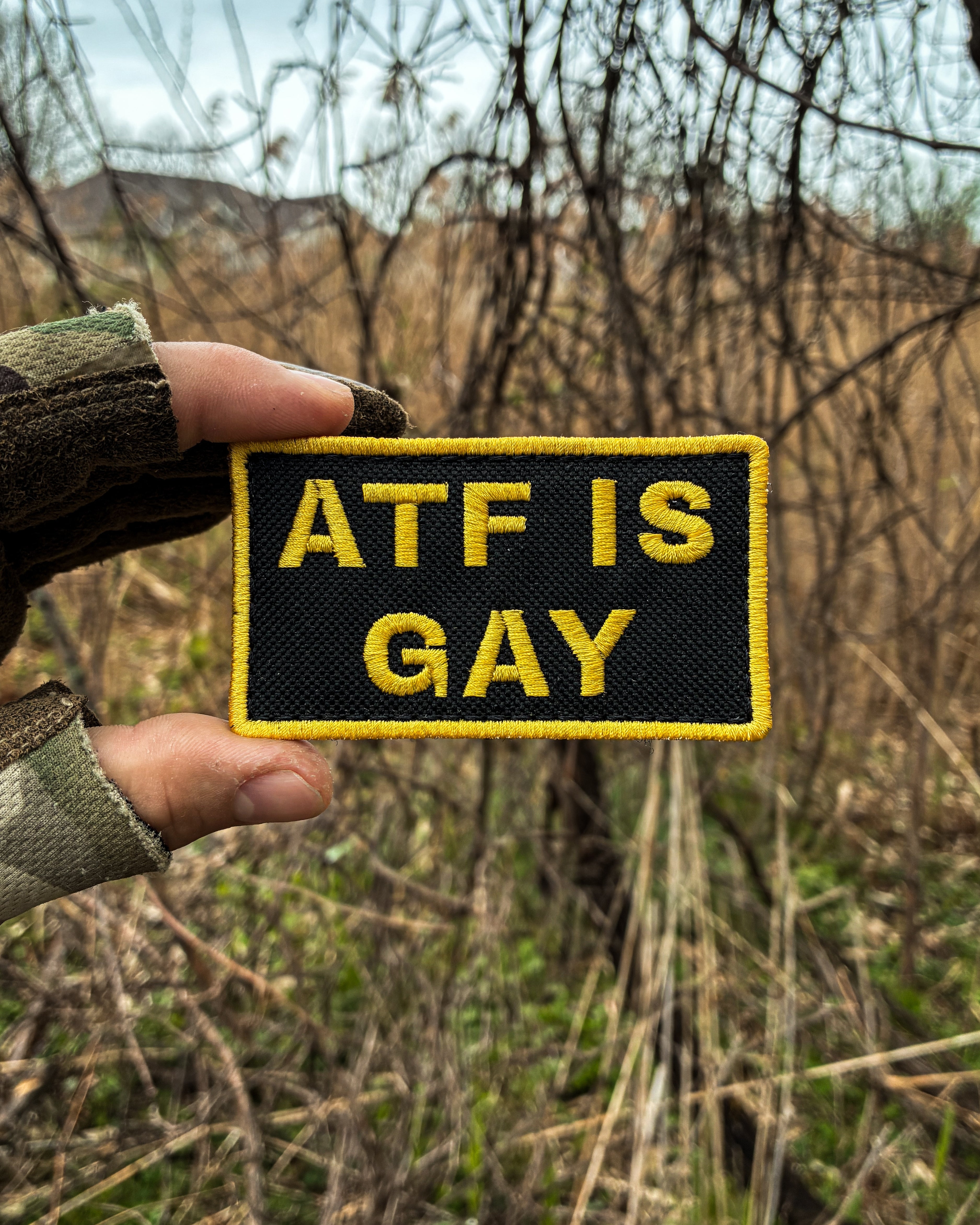 ATF IS GAY VELCRO PATCH 3X5 IN