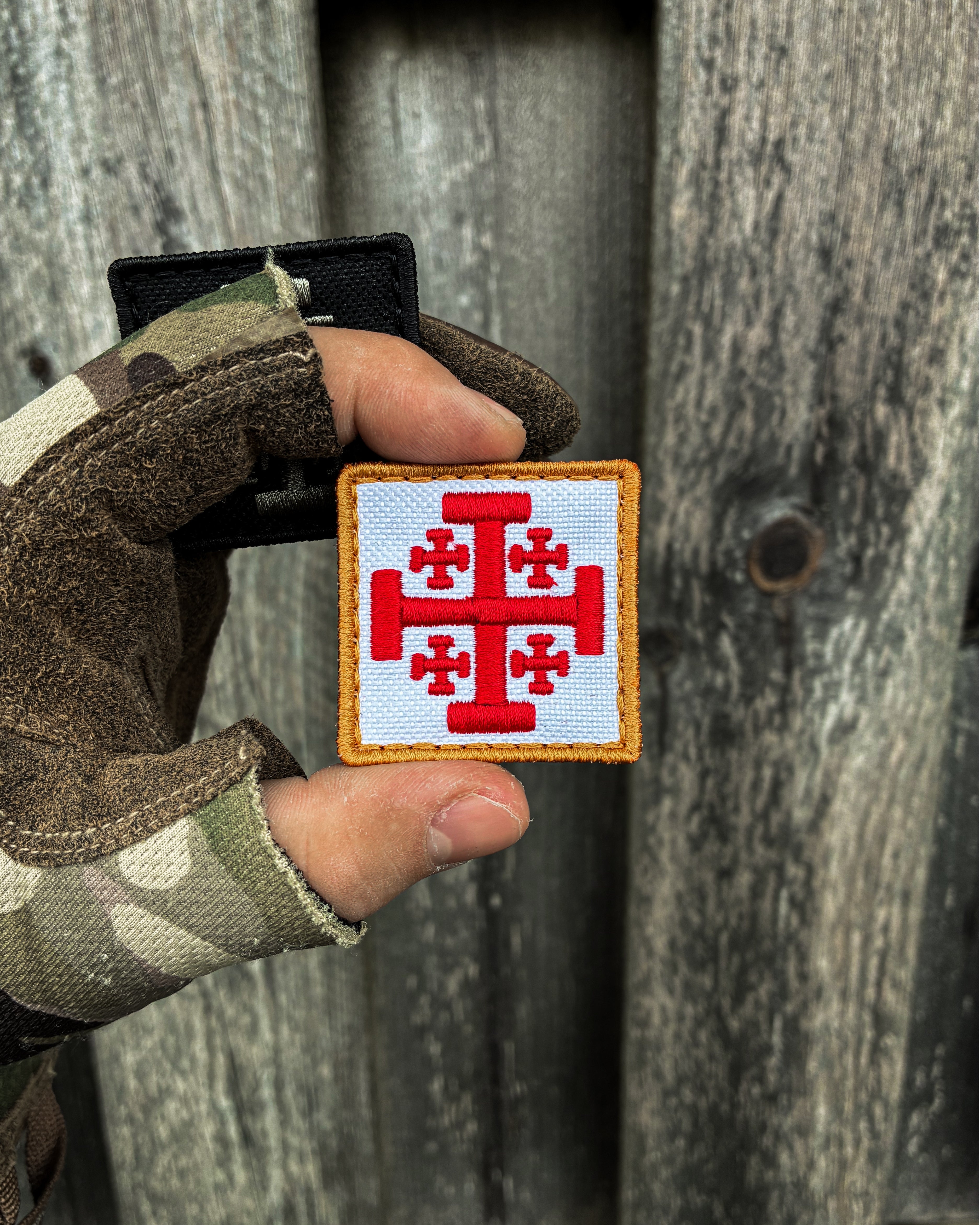 JERUSALEM CROSS VELCRO PATCH 1.8X1.8 IN
