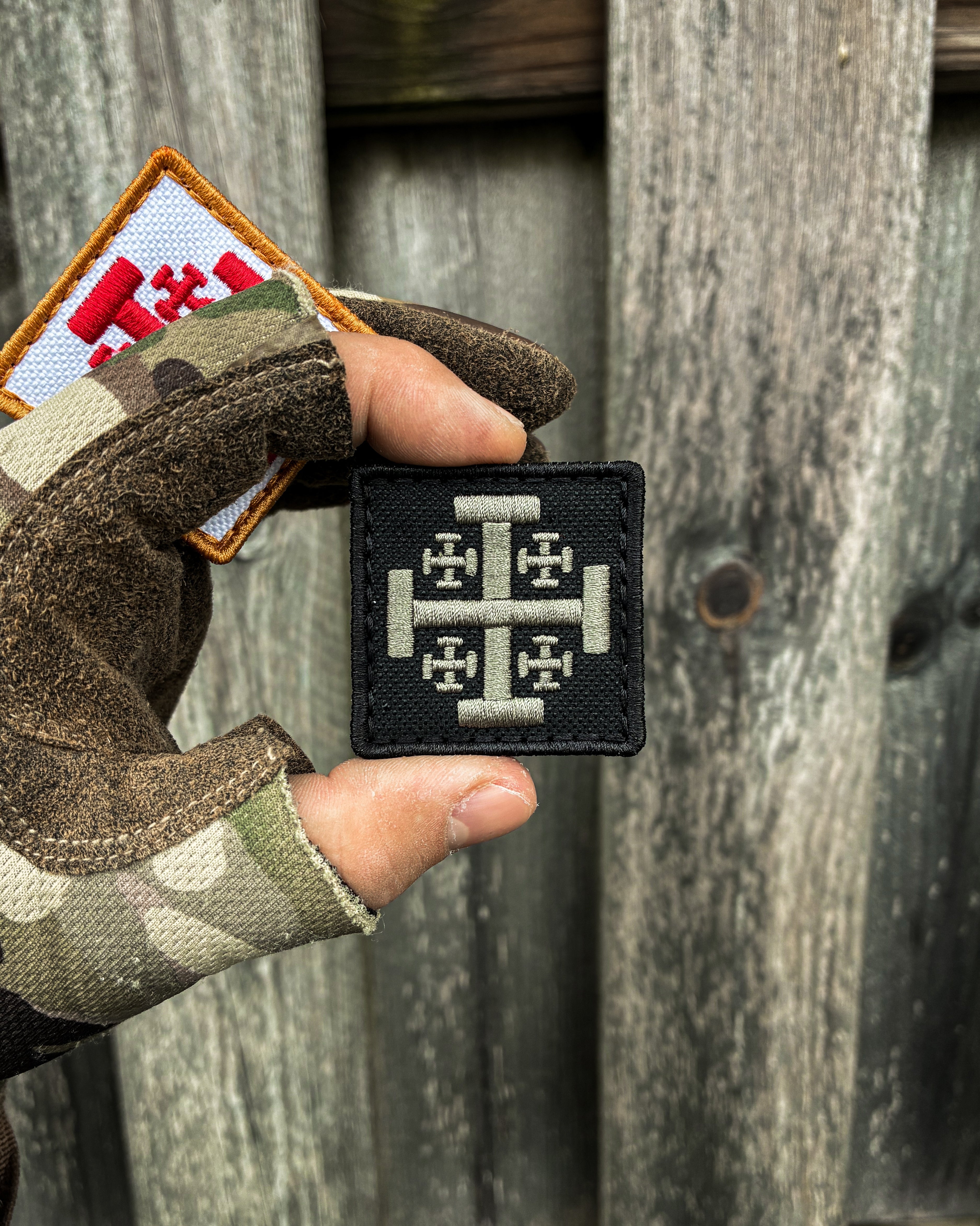 JERUSALEM CROSS VELCRO PATCH 1.8X1.8 IN
