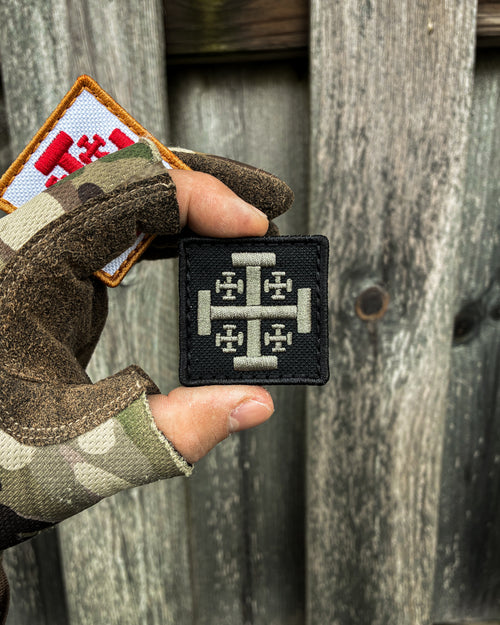 JERUSALEM CROSS VELCRO PATCH 1.8X1.8 IN